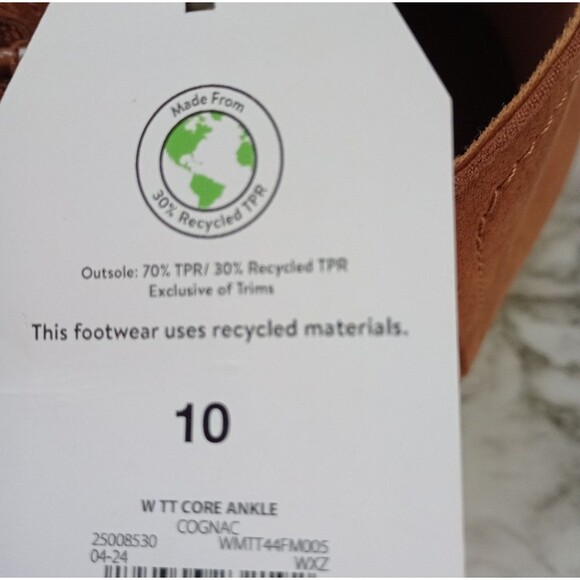 NWT Time and Tru Faux Suede Cognac Ankle Boots Size 10 - Picture 3 of 12